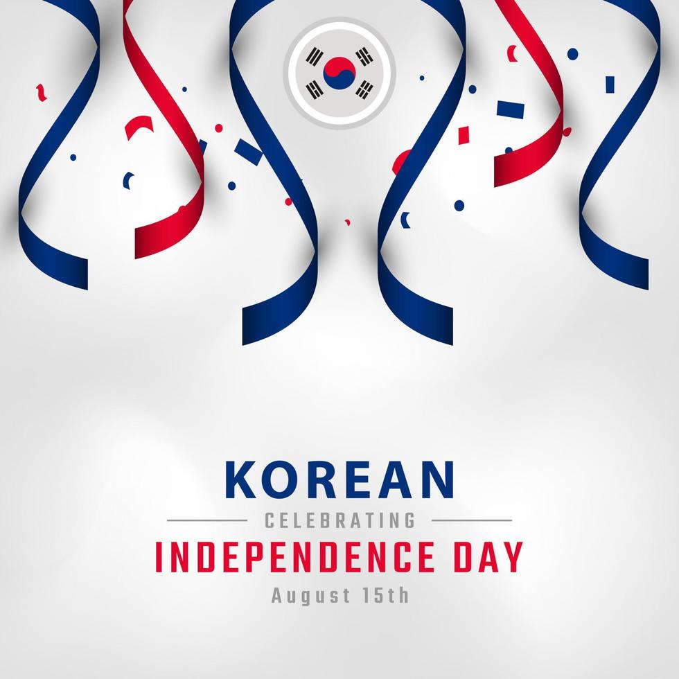 feliz día de la independencia de corea del sur 15 de agosto ilustración de diseño vectorial de celebración. plantilla para poster, pancarta, publicidad, tarjeta de felicitación o elemento de diseño de impresión vector