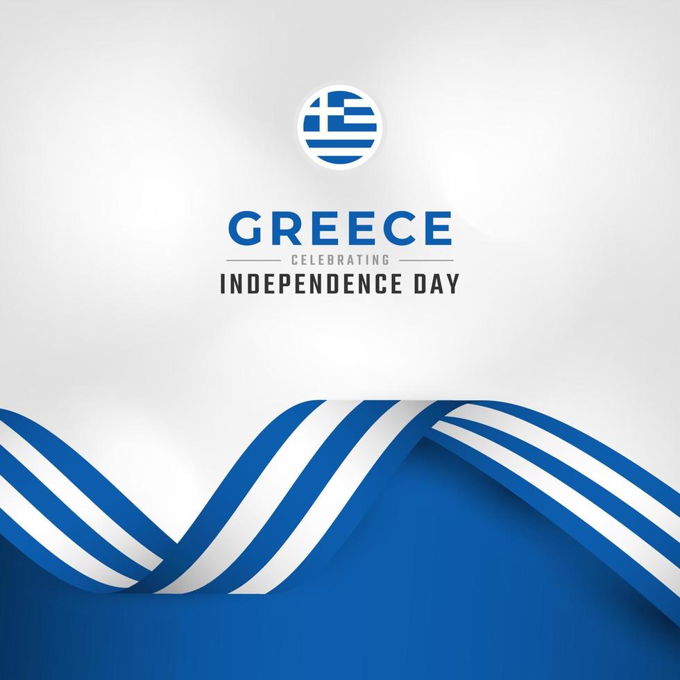 Happy Greece Independence Day March 25th Celebration Vector Design Illustration. Template for Poster, Banner, Advertising, Greeting Card or Print Design Element