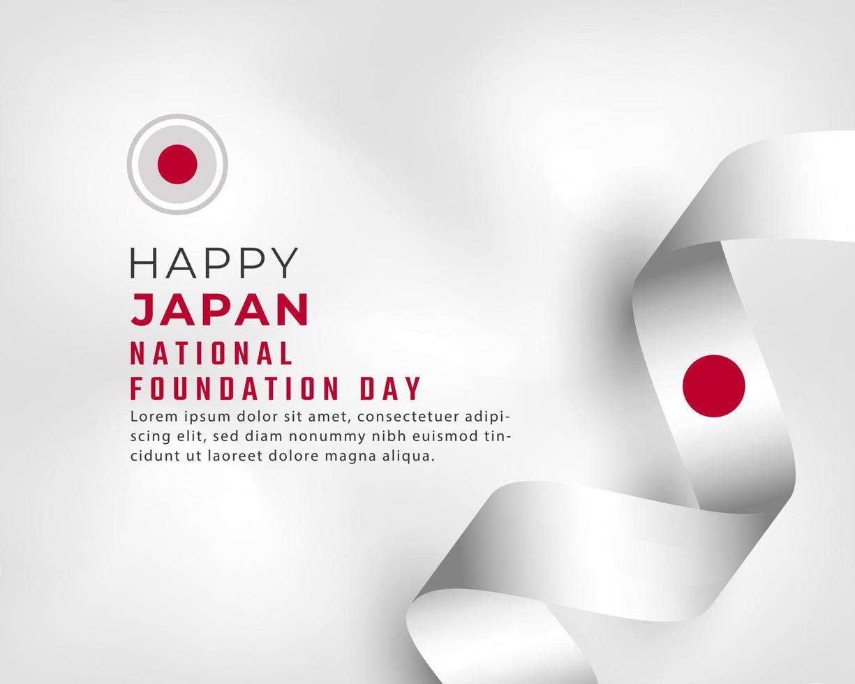 Happy Japan National Foundation day February 11th Celebration Vector Design Illustration. Template for Poster, Banner, Advertising, Greeting Card or Print Design Element