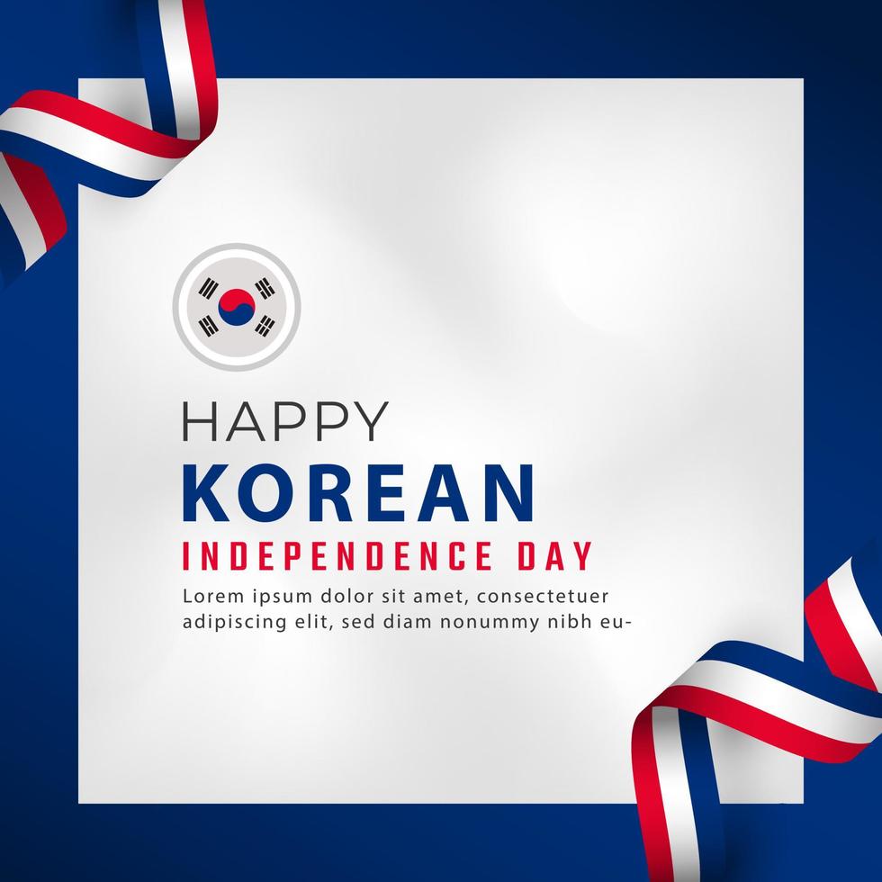 Happy South Korea Independence Day August 15th Celebration Vector Design Illustration. Template for Poster, Banner, Advertising, Greeting Card or Print Design Element