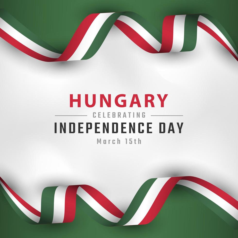 Happy Hungary Independence Day 15 March Celebration Vector Design Illustration. Template for Poster, Banner, Advertising, Greeting Card or Print Design Element