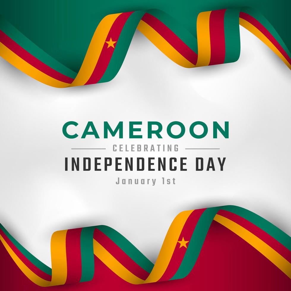 Happy Cameroon Independence Day January 1st Celebration Vector Design Illustration. Template for Poster, Banner, Advertising, Greeting Card or Print Design Element