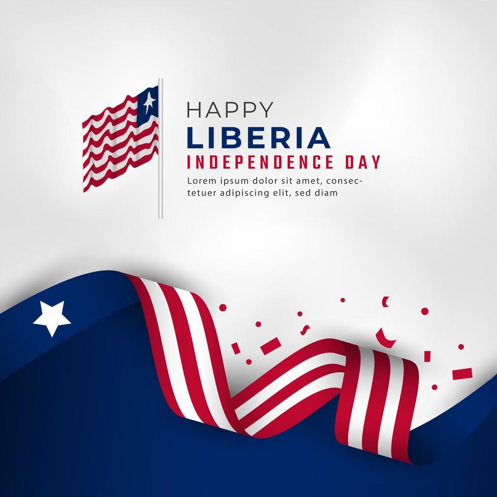 Happy Liberia Independence Day July 26th Celebration Vector Design
