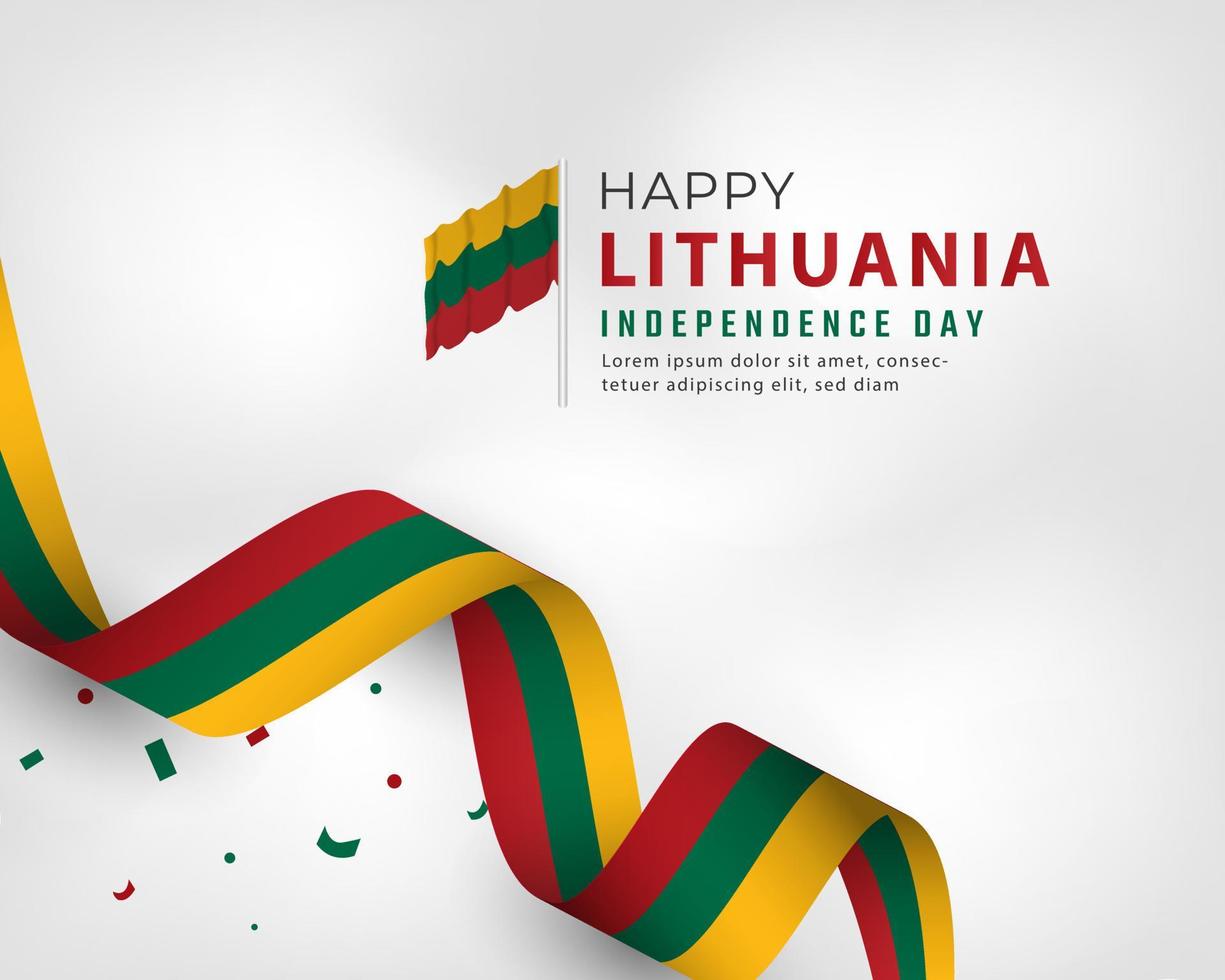 Happy Lithuania Independence Day March 11th Celebration Vector Design Illustration. Template for Poster, Banner, Advertising, Greeting Card or Print Design Element