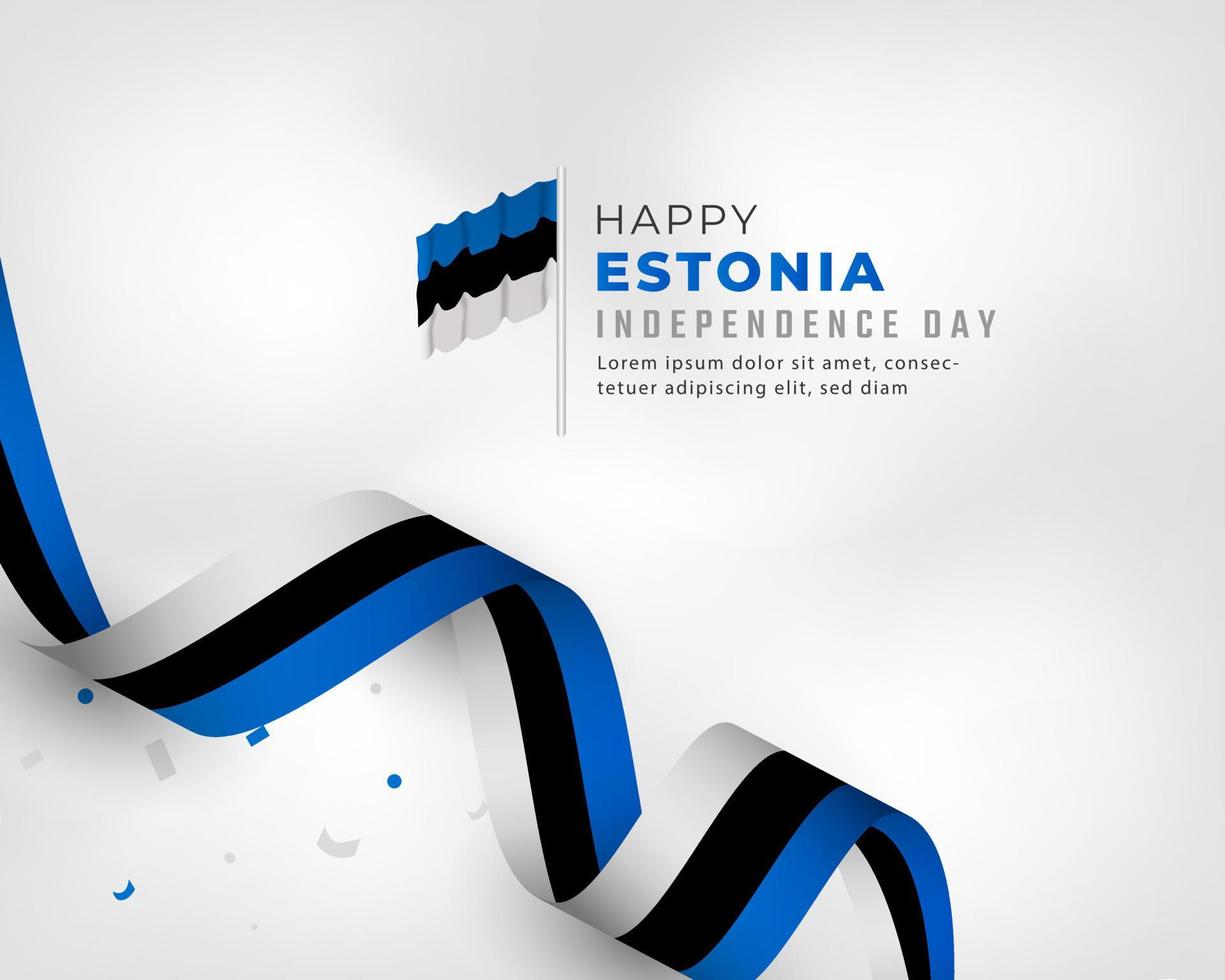 feliz día de la independencia de estonia 24 de febrero celebración ilustración de diseño vectorial. plantilla para poster, pancarta, publicidad, tarjeta de felicitación o elemento de diseño de impresión vector