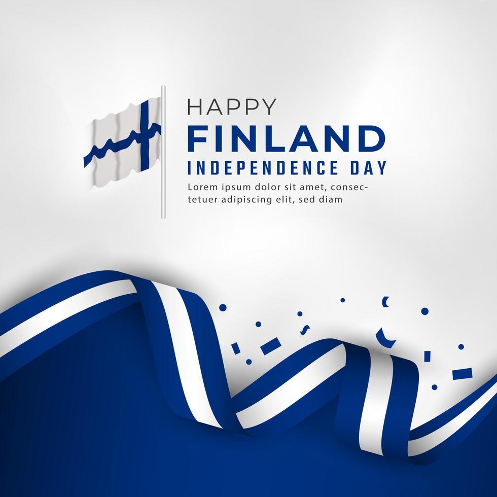 Happy Finland Independence Day December 6th Celebration Vector Design Illustration. Template for Poster, Banner, Advertising, Greeting Card or Print Design Element