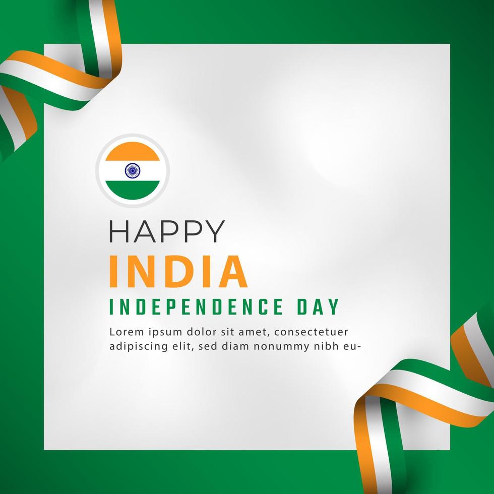 Happy India Independence Day 15 August Celebration Vector Design Illustration. Template for Poster, Banner, Advertising, Greeting Card or Print Design Element