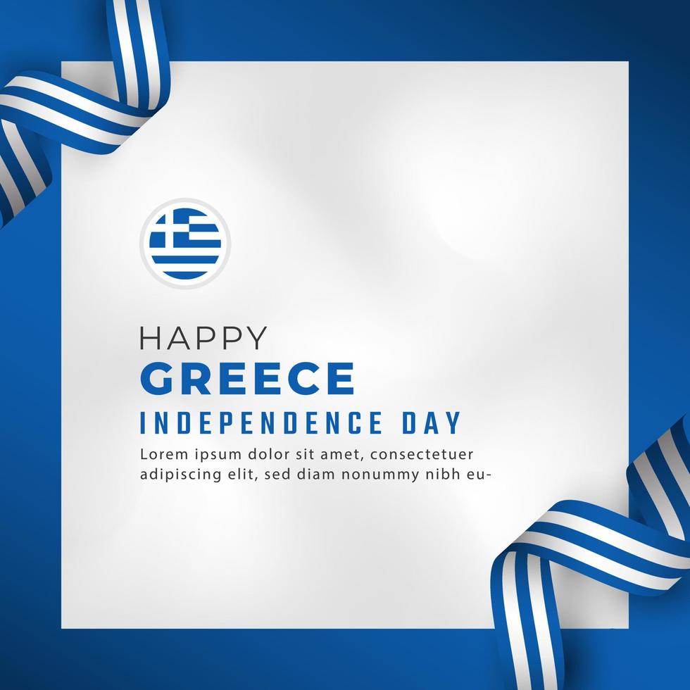 Happy Greece Independence Day March 25th Celebration Vector Design