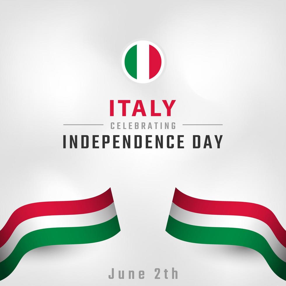 Happy Italy Independence Day Celebration Vector Design Illustration. Template for Independence Day Poster Design Element