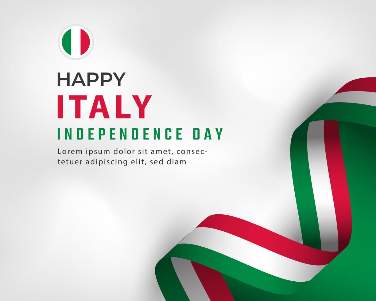 Happy Italy Independence Day Celebration Vector Design Illustration. Template for Independence Day Poster Design Element