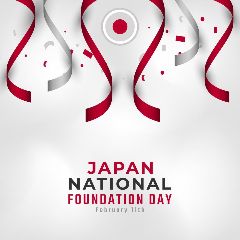 Happy Japan National Foundation day February 11th Celebration Vector Design Illustration. Template for Poster, Banner, Advertising, Greeting Card or Print Design Element