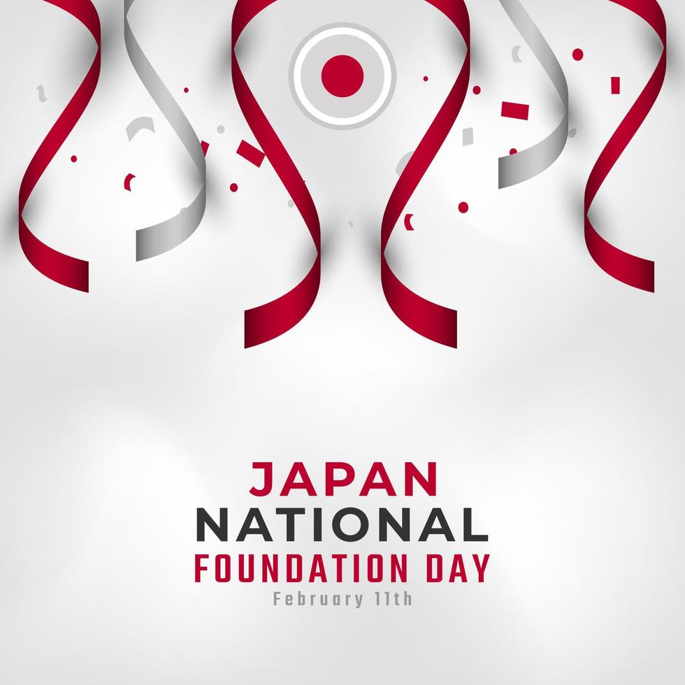 feliz día de la fundación nacional de japón 11 de febrero celebración ilustración de diseño vectorial. plantilla para poster, pancarta, publicidad, tarjeta de felicitación o elemento de diseño de impresión vector