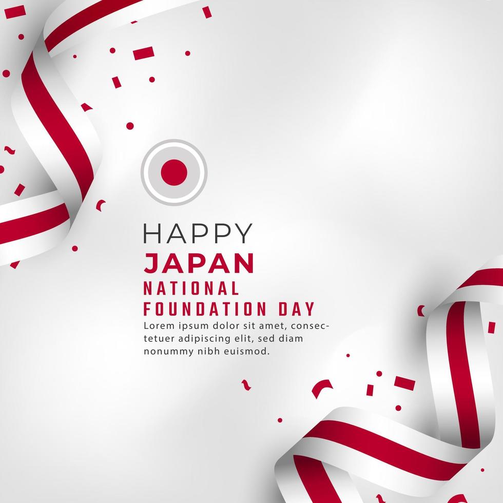 Happy Japan National Foundation day February 11th Celebration Vector Design Illustration. Template for Poster, Banner, Advertising, Greeting Card or Print Design Element