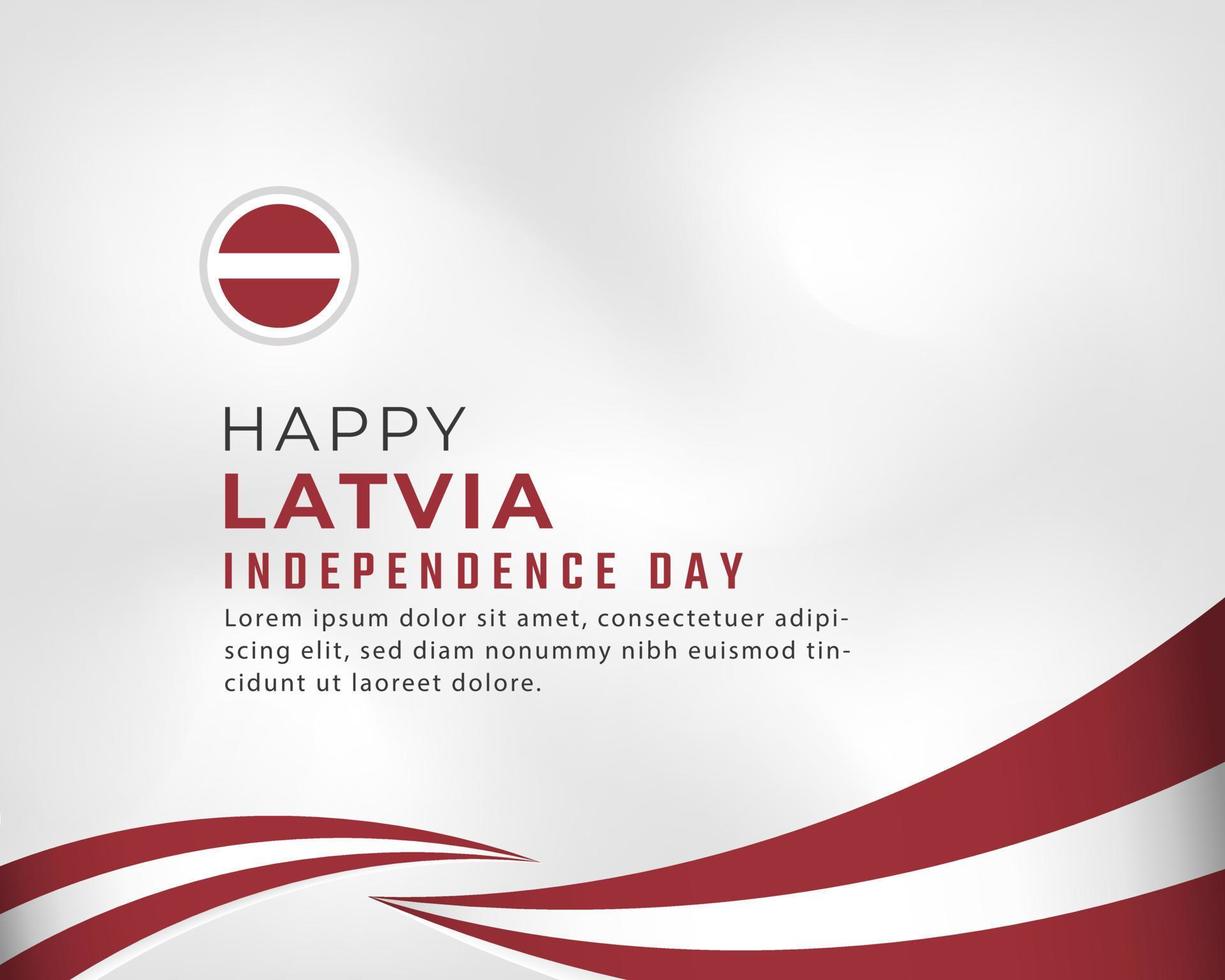 feliz día de la independencia de letonia 18 de noviembre celebración vector diseño ilustración. plantilla para poster, pancarta, publicidad, tarjeta de felicitación o elemento de diseño de impresión