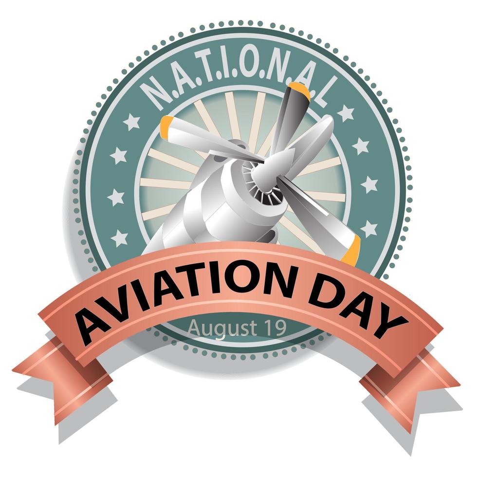 National Aviation Day Sign vector