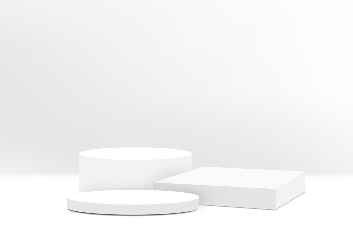 Abstract white podium with wall scene for product display presentation vector