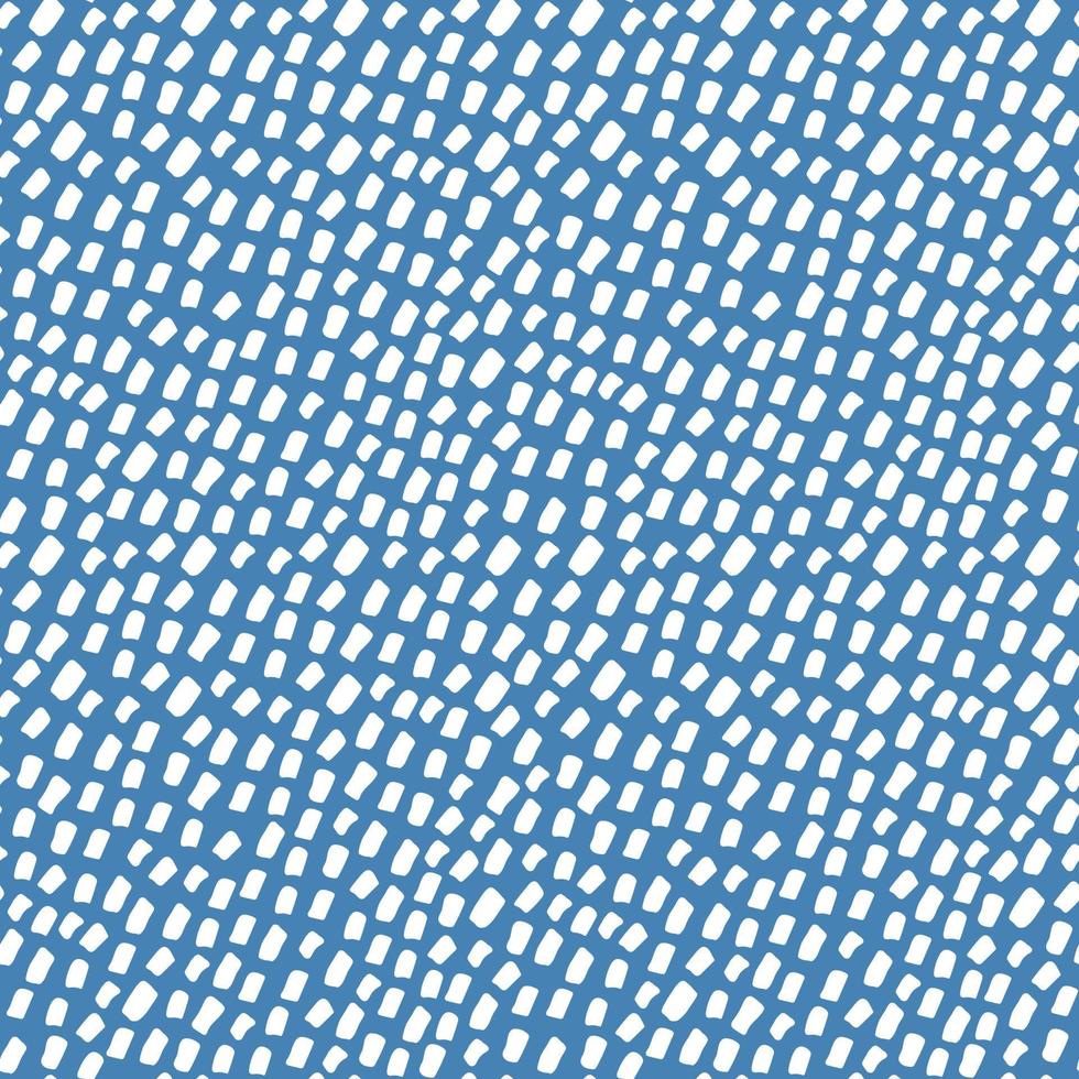 patrón transparente de vector geométrico simple sobre fondo azul. linda impresión de elementos blancos. fondo de piel de animal.