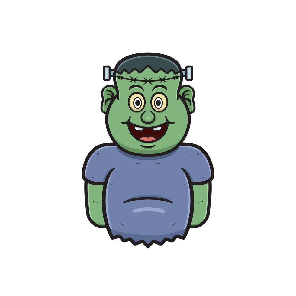 mascota de dibujos animados del lindo hombre frankenstein. vector