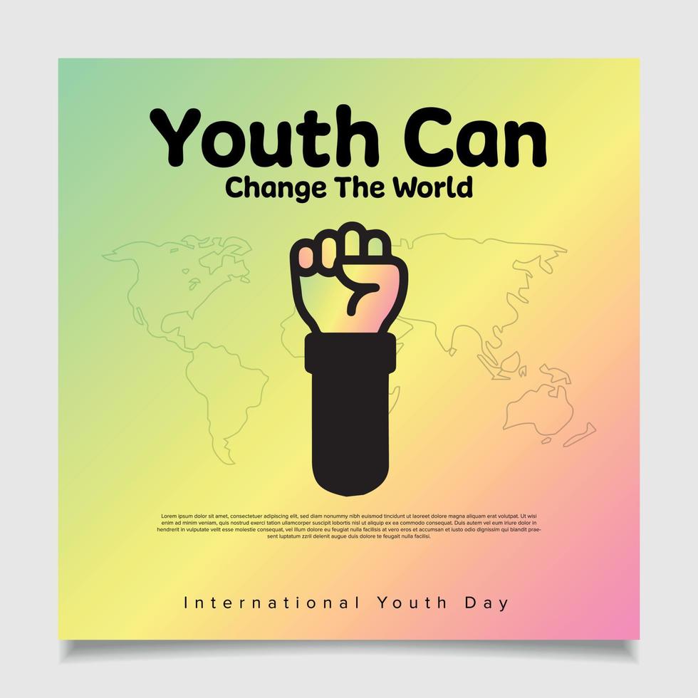 International Youth Day Banner Design vector