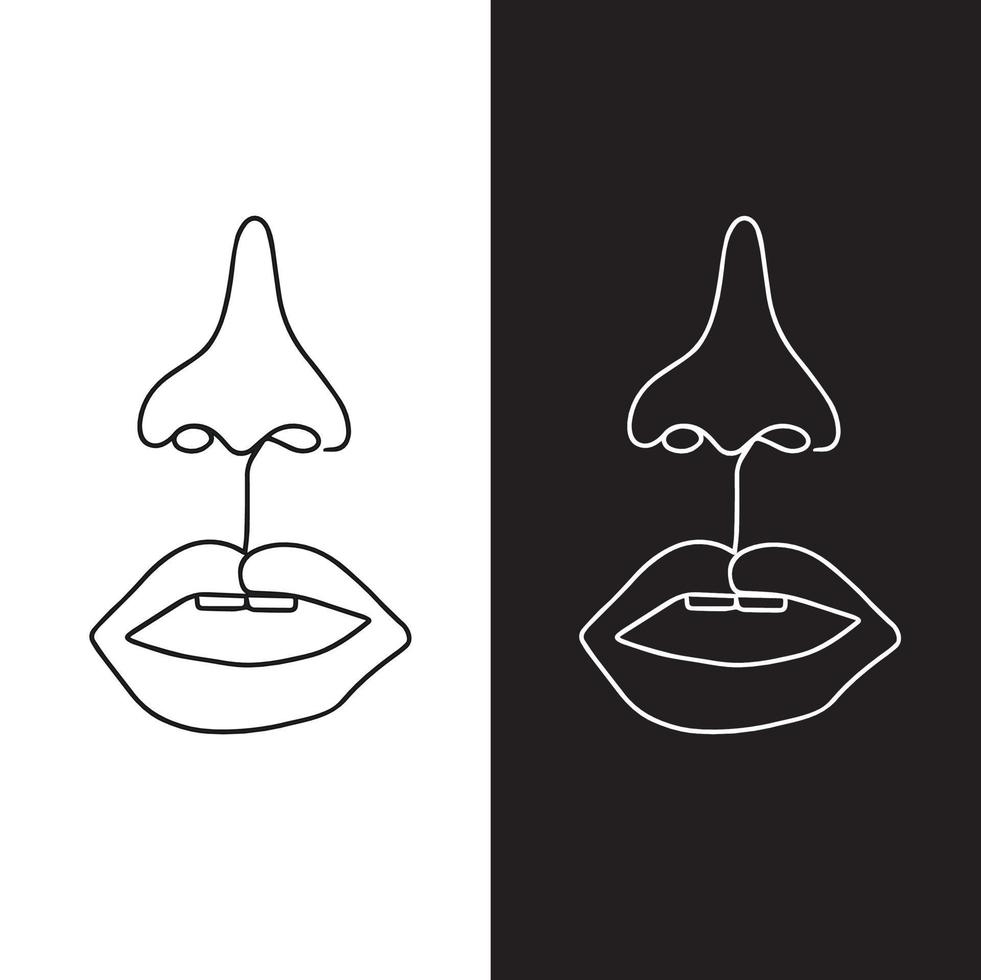nariz y boca vector
