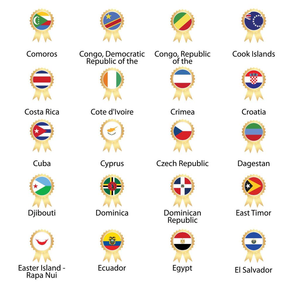 flags of the world Isolated world flag. Isolated on white background. Vector illustration.