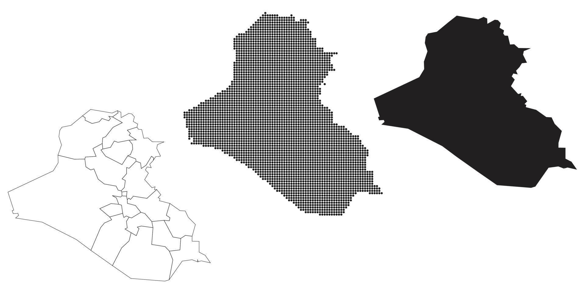 mapa de irak aislado en un fondo blanco. vector