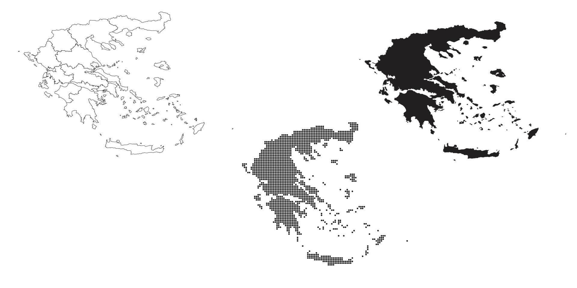 mapa de grecia aislado en un fondo blanco. vector