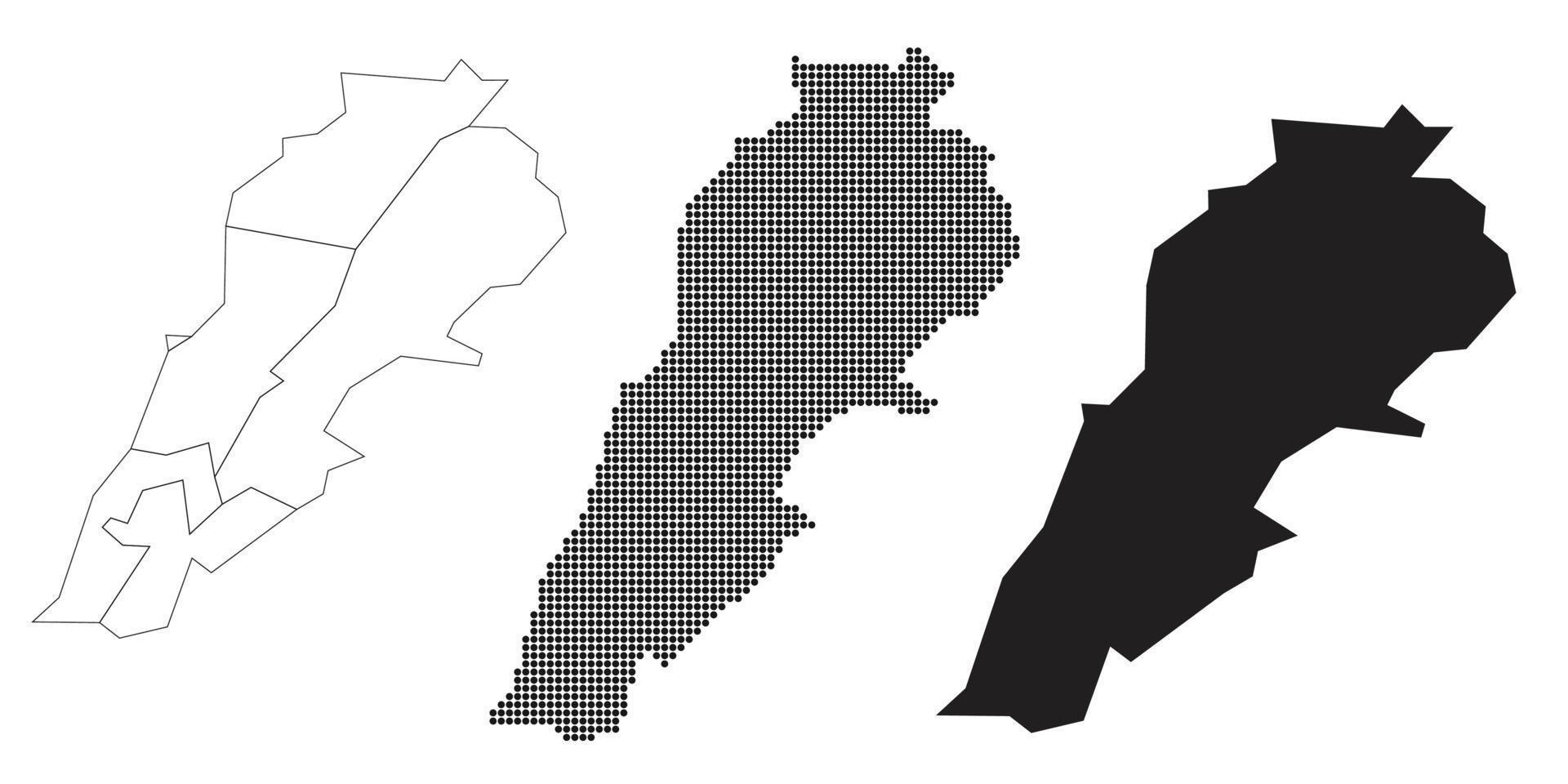 Mapa de Líbano aislado en un fondo blanco. vector