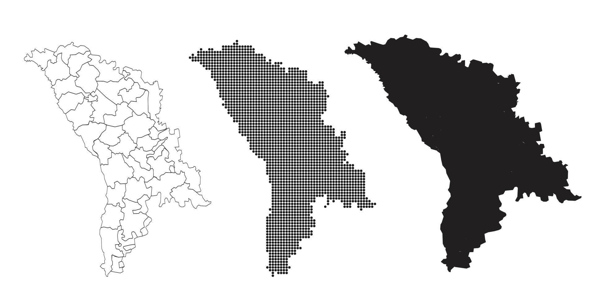 mapa de Moldavia aislado en un fondo blanco. vector