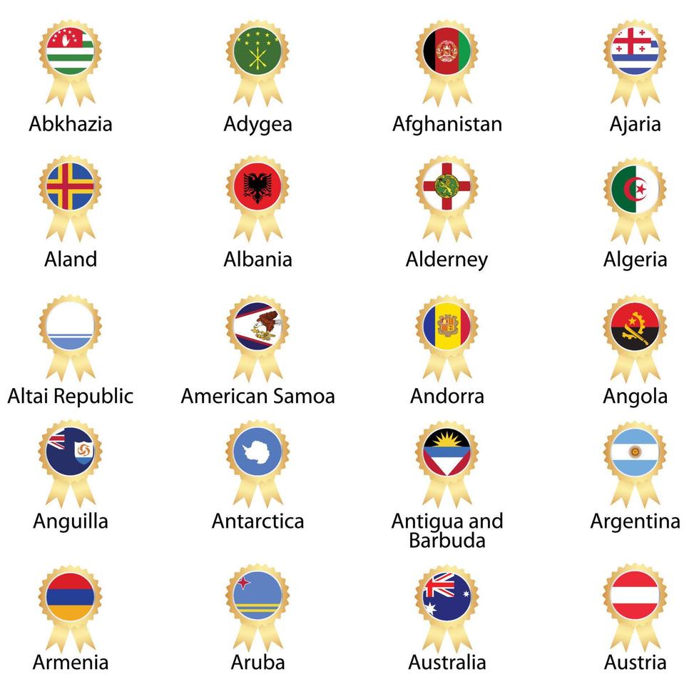 banderas del mundo aislado bandera mundial. aislado sobre fondo blanco. ilustración vectorial vector
