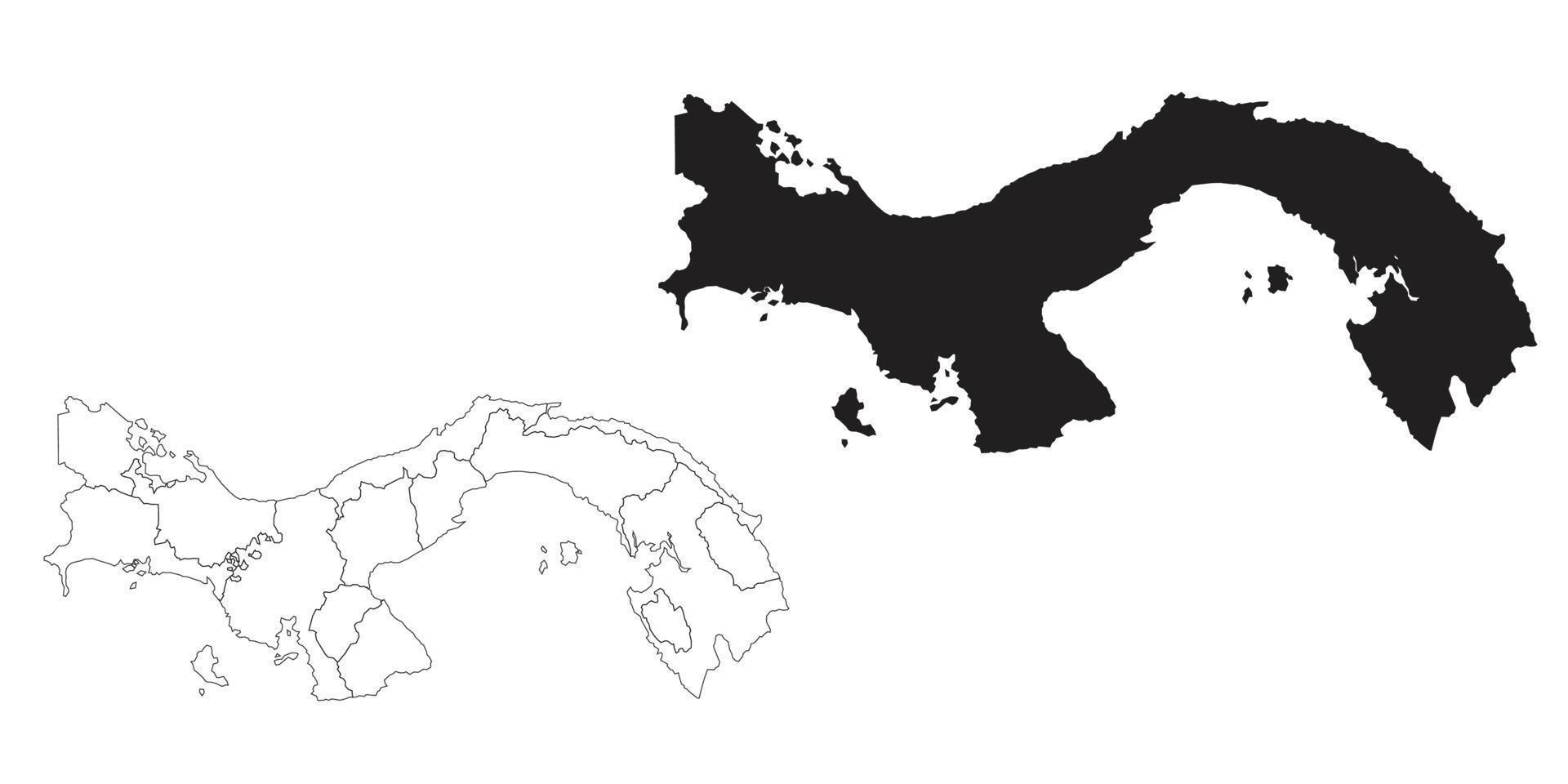 mapa de panamá aislado en un fondo blanco. vector