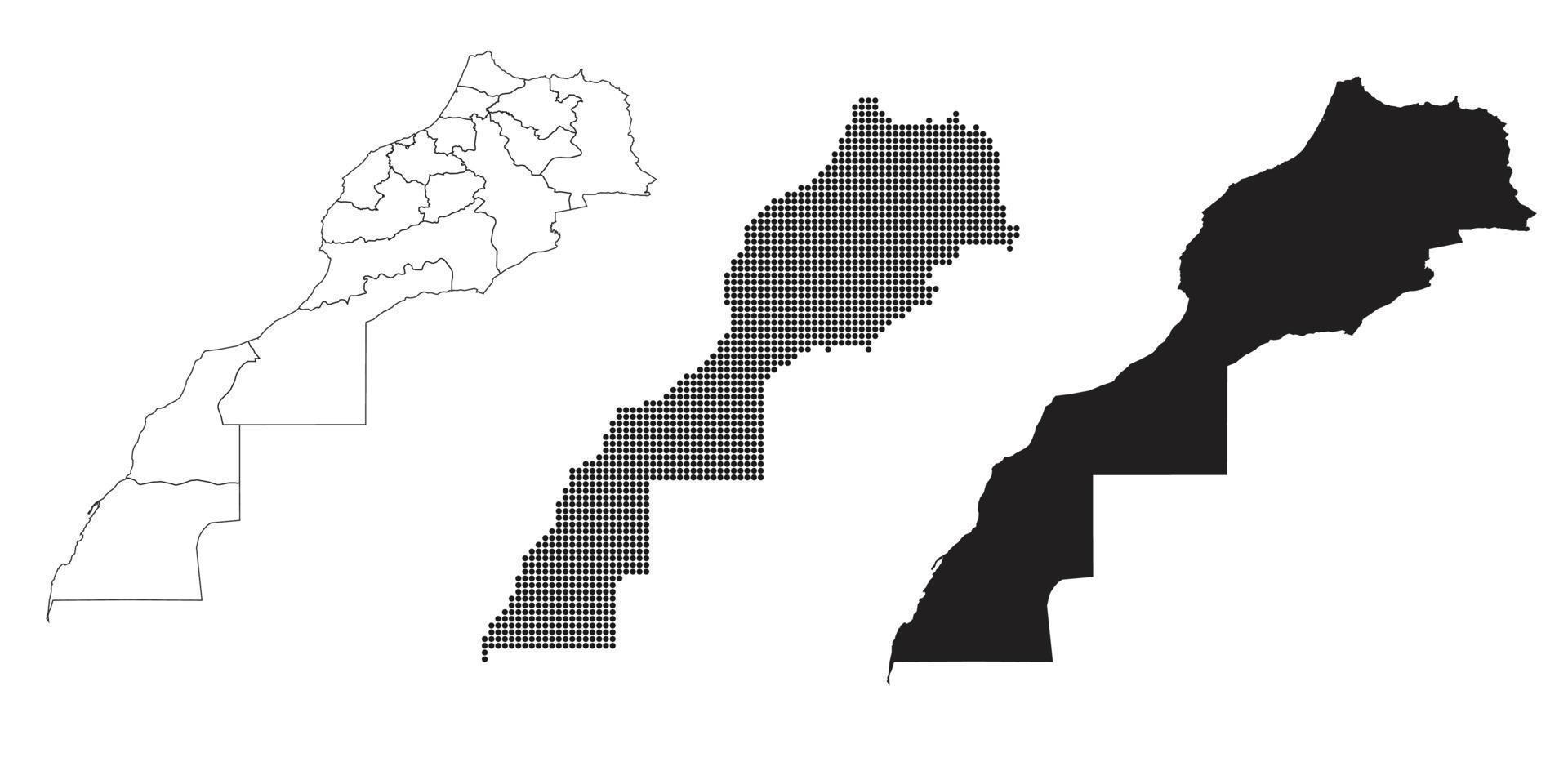 mapa de marruecos aislado en un fondo blanco. vector