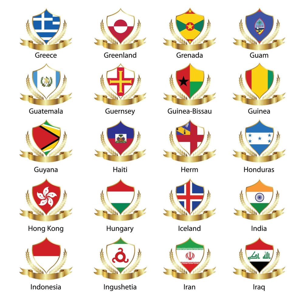 flags Isolated world flag. Isolated on white background. Vector illustration.