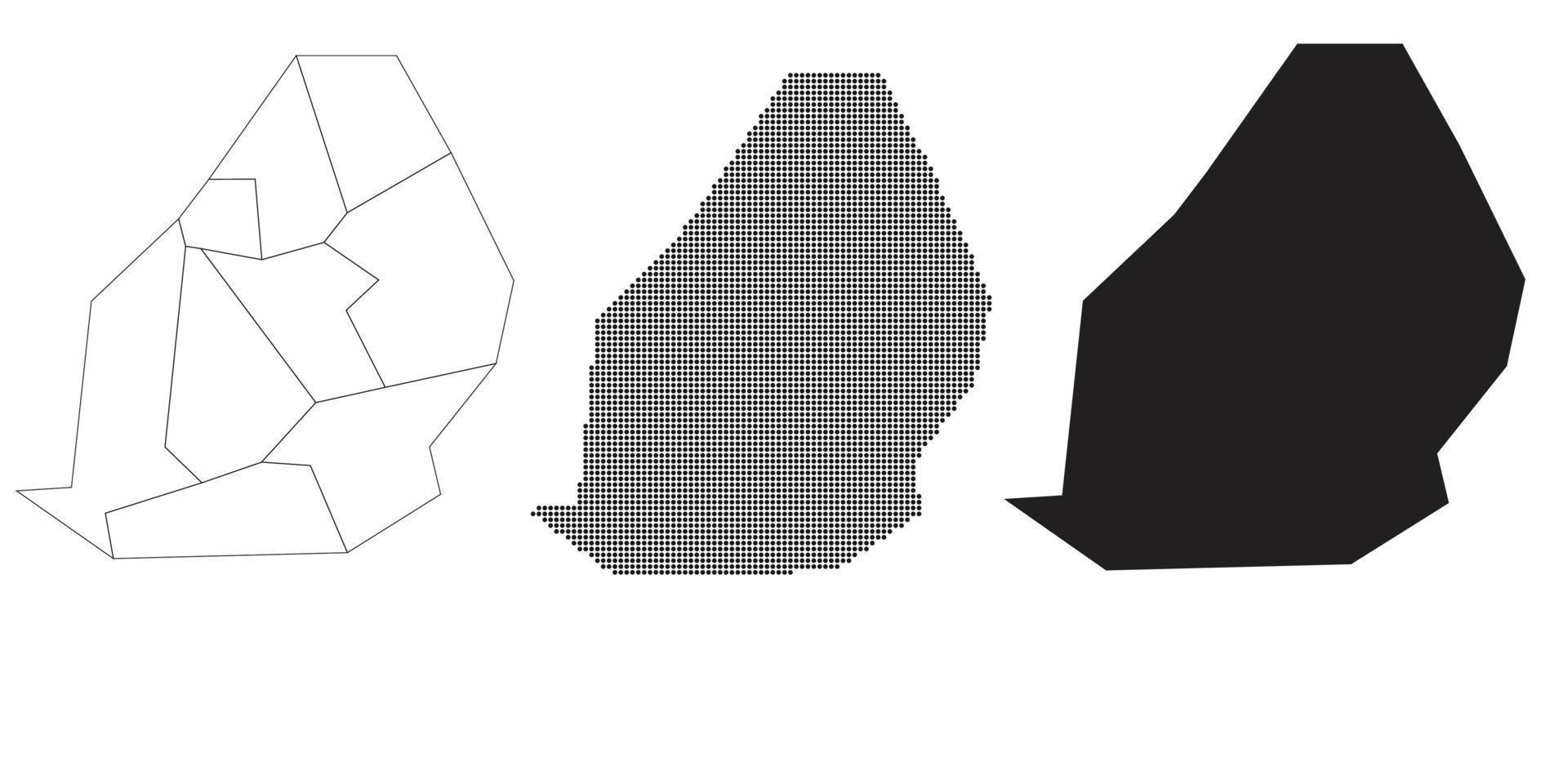 mapa de Mauricio aislado en un fondo blanco. vector