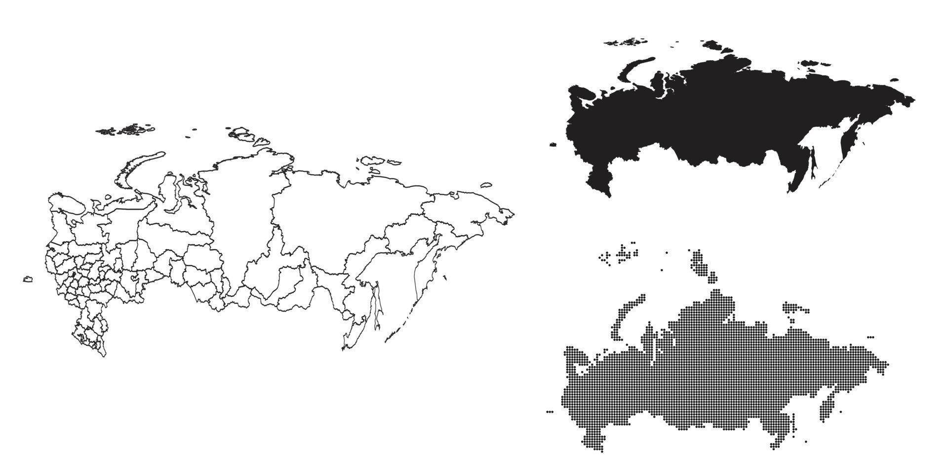 mapa de rusia aislado en un fondo blanco. vector