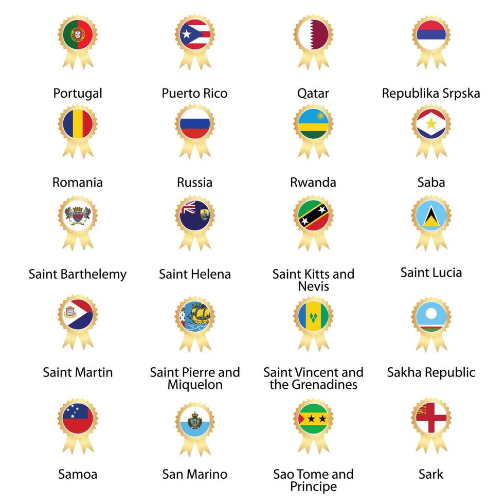 flags of the world Isolated world flag. Isolated on white background. Vector illustration.