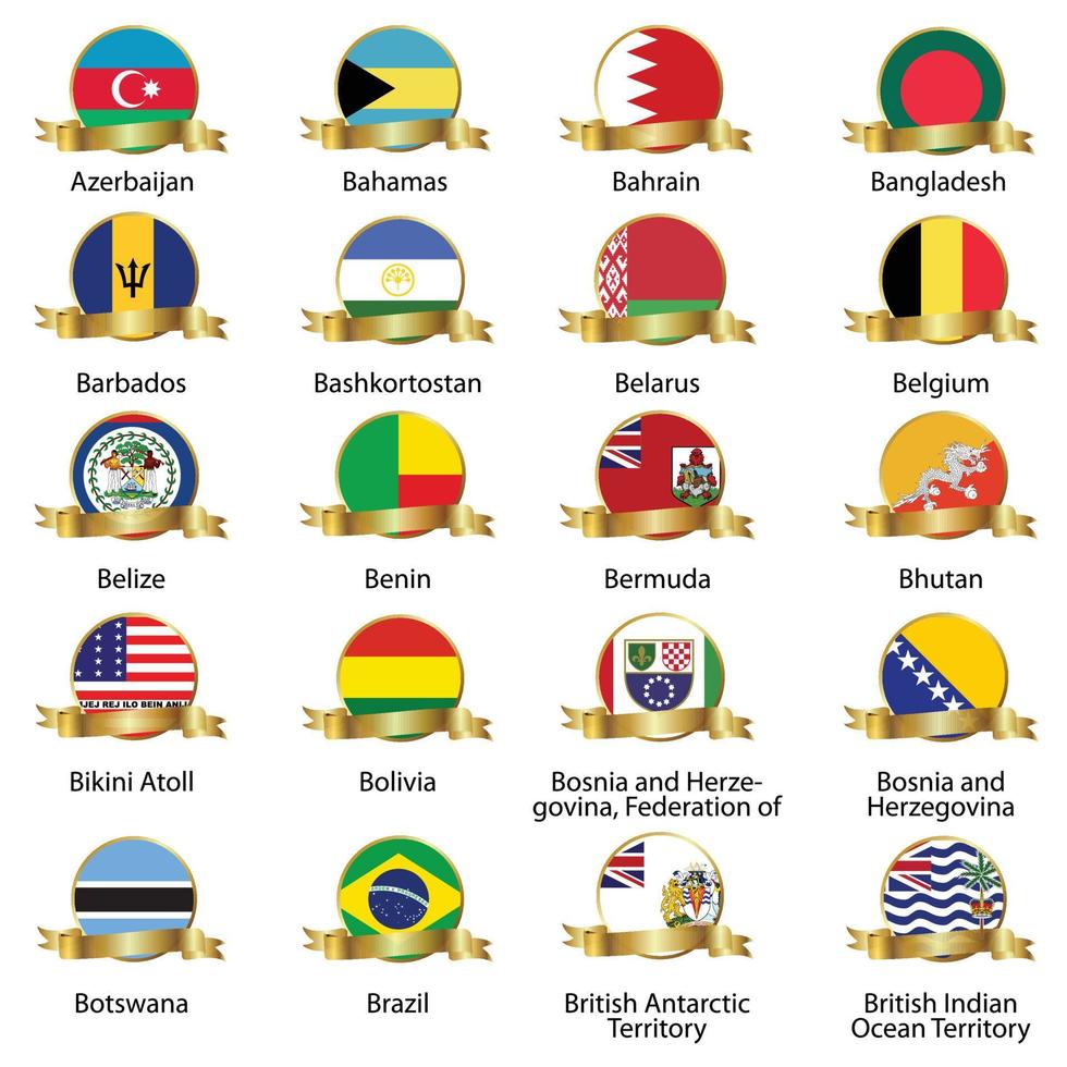 flags Isolated world flag. Isolated on white background. Vector illustration.