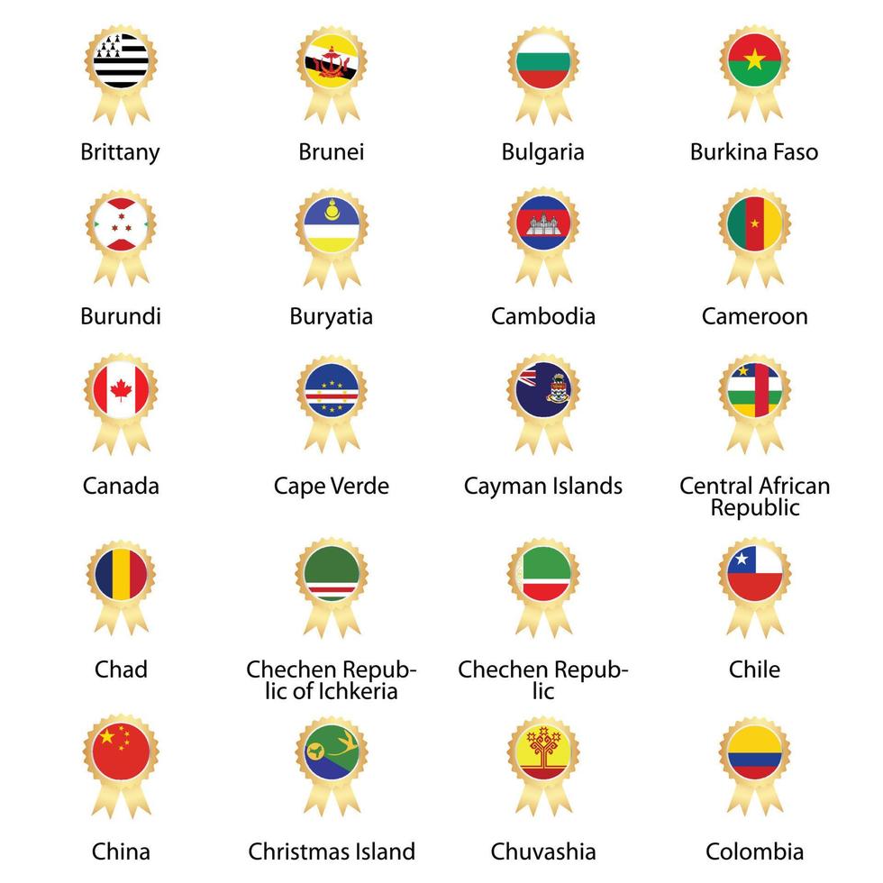 flags of the world Isolated world flag. Isolated on white background. Vector illustration.