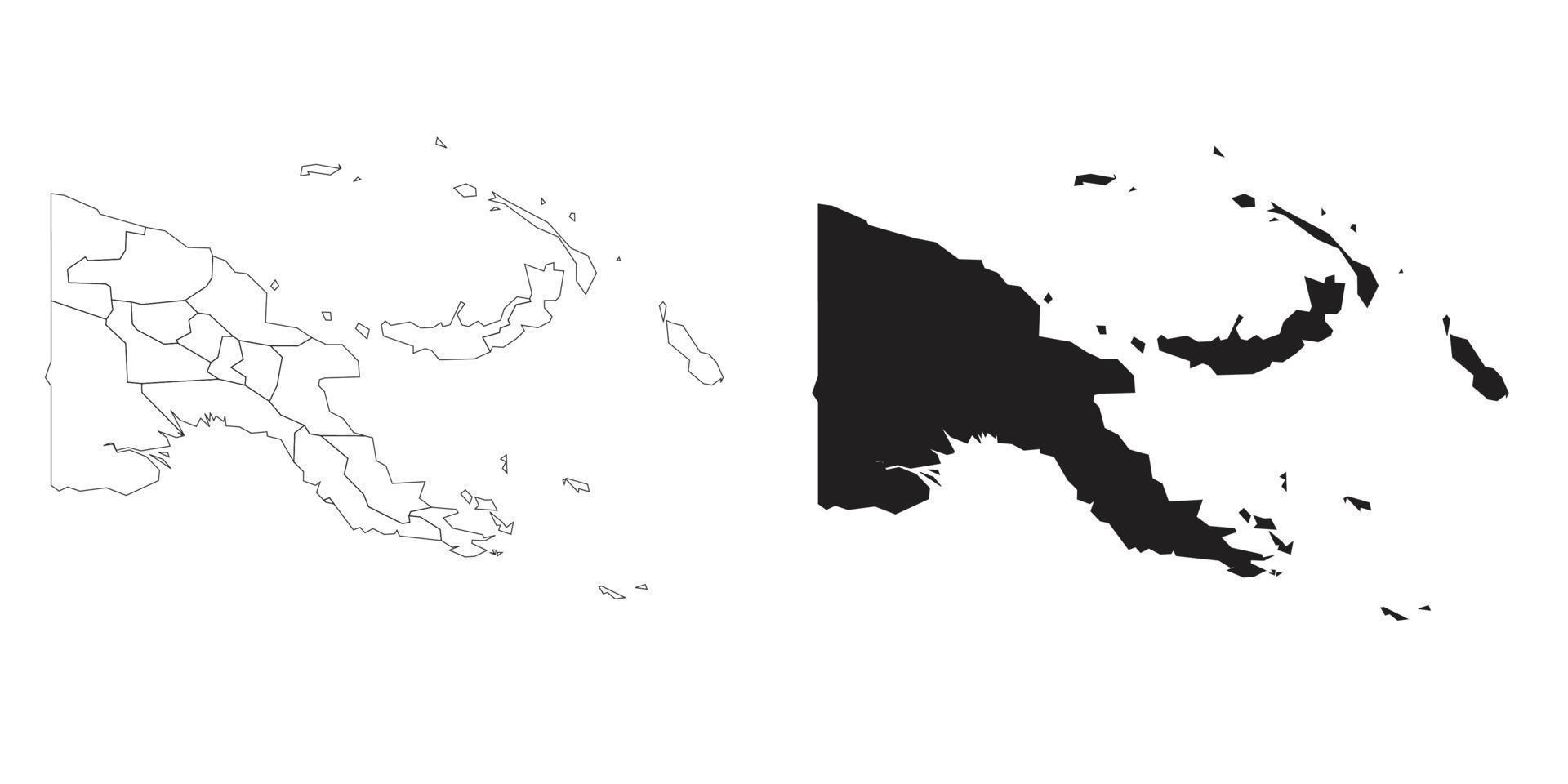 mapa de papúa nueva guinea aislado en un fondo blanco. vector