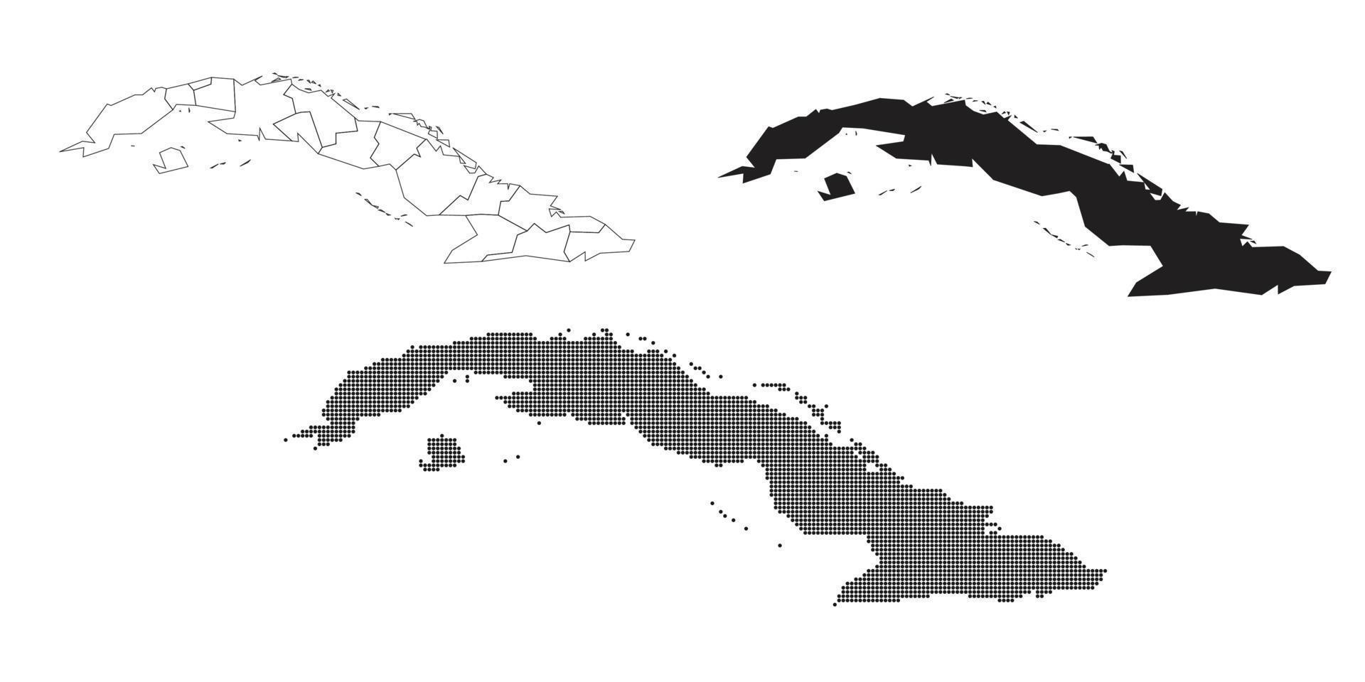 mapa de cuba aislado en un fondo blanco. vector