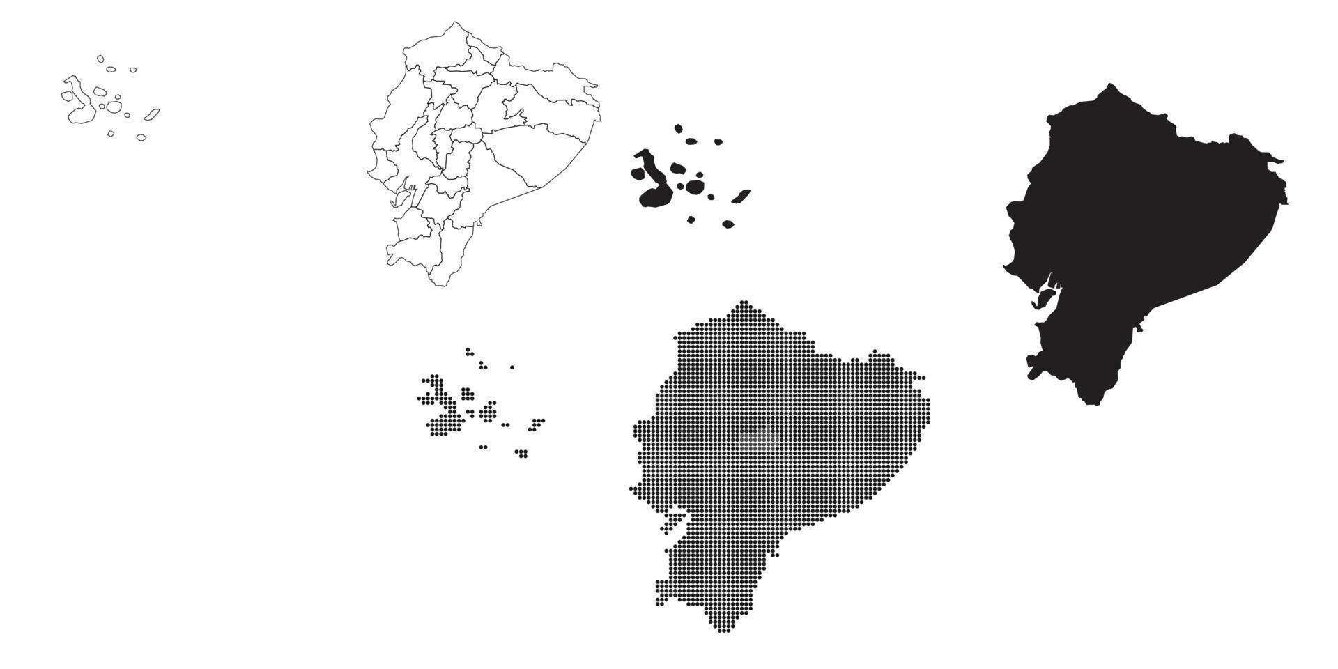 mapa de ecuador aislado en un fondo blanco. vector