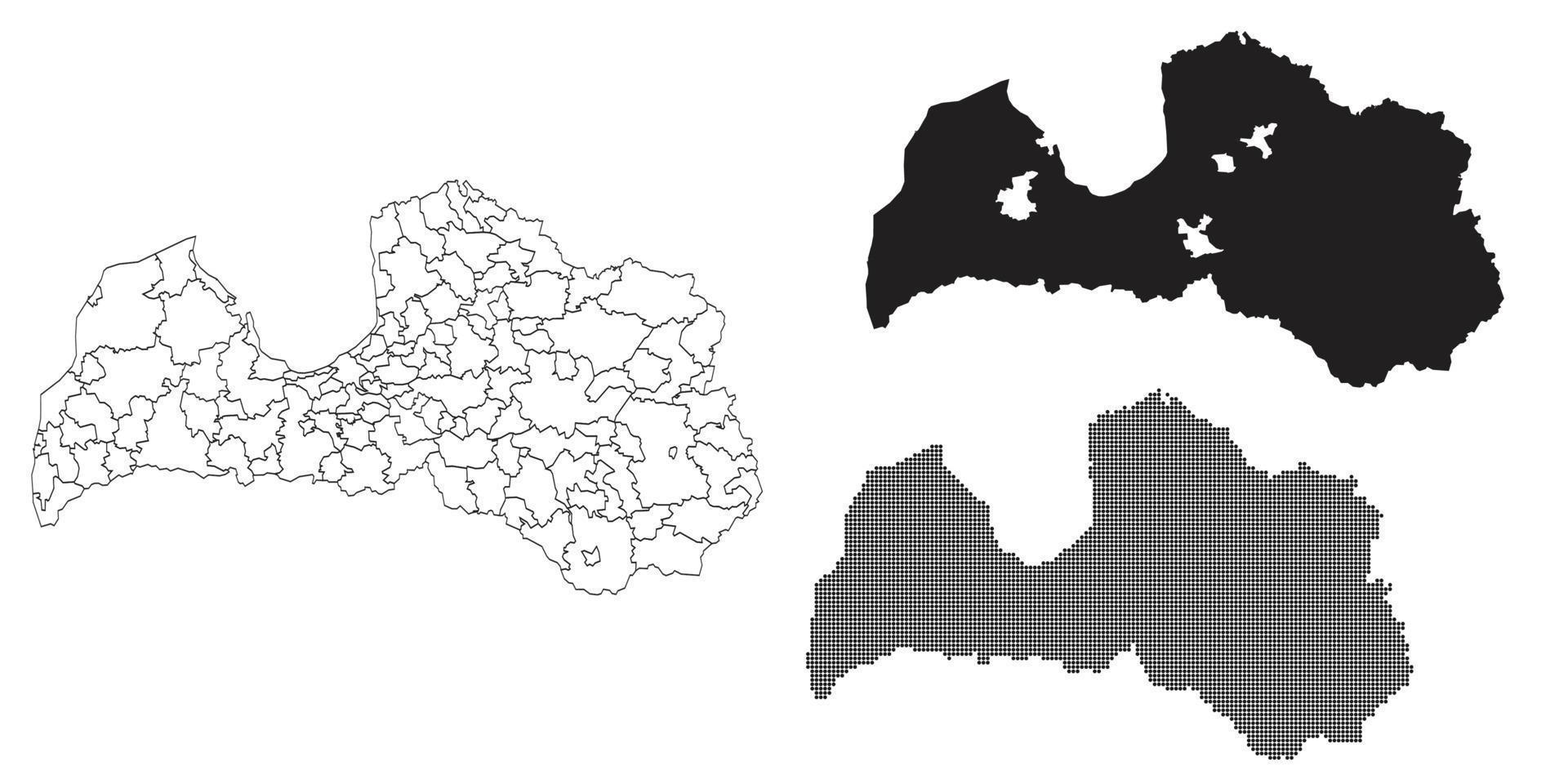 Letonia mapa aislado sobre un fondo blanco. vector