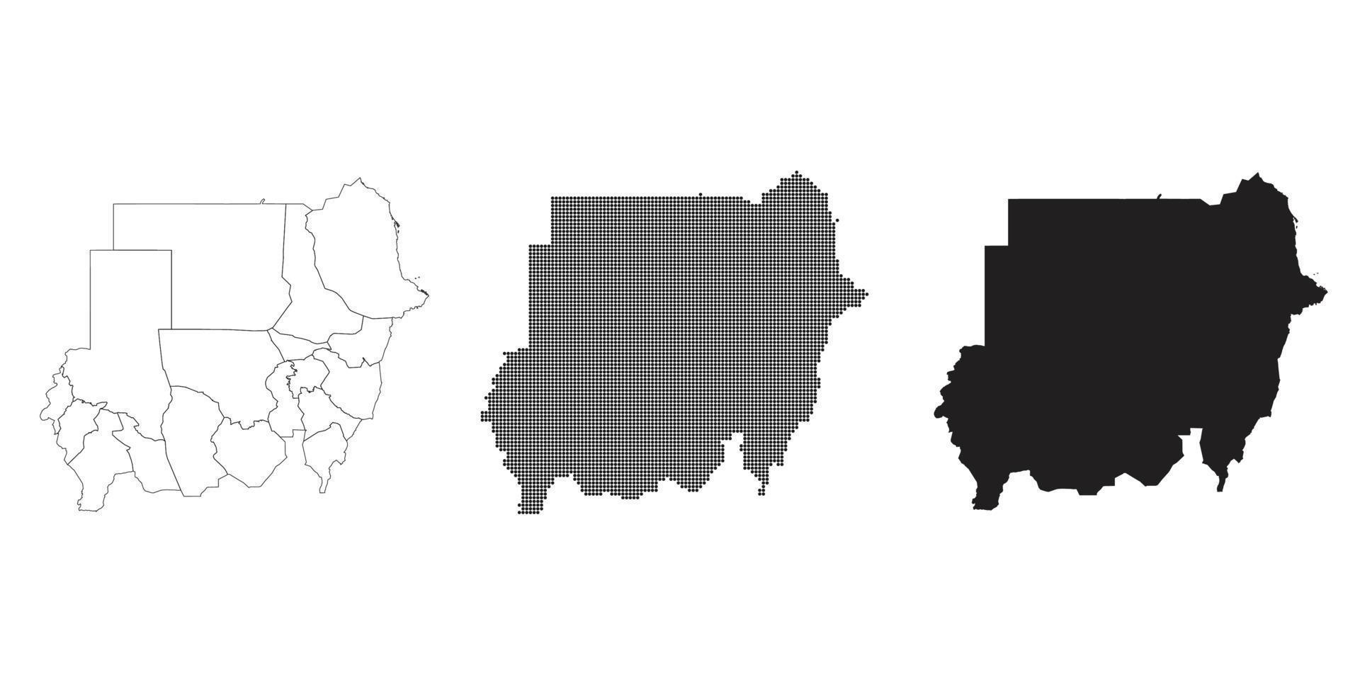 Mapa de Sudán aislado en un fondo blanco. vector