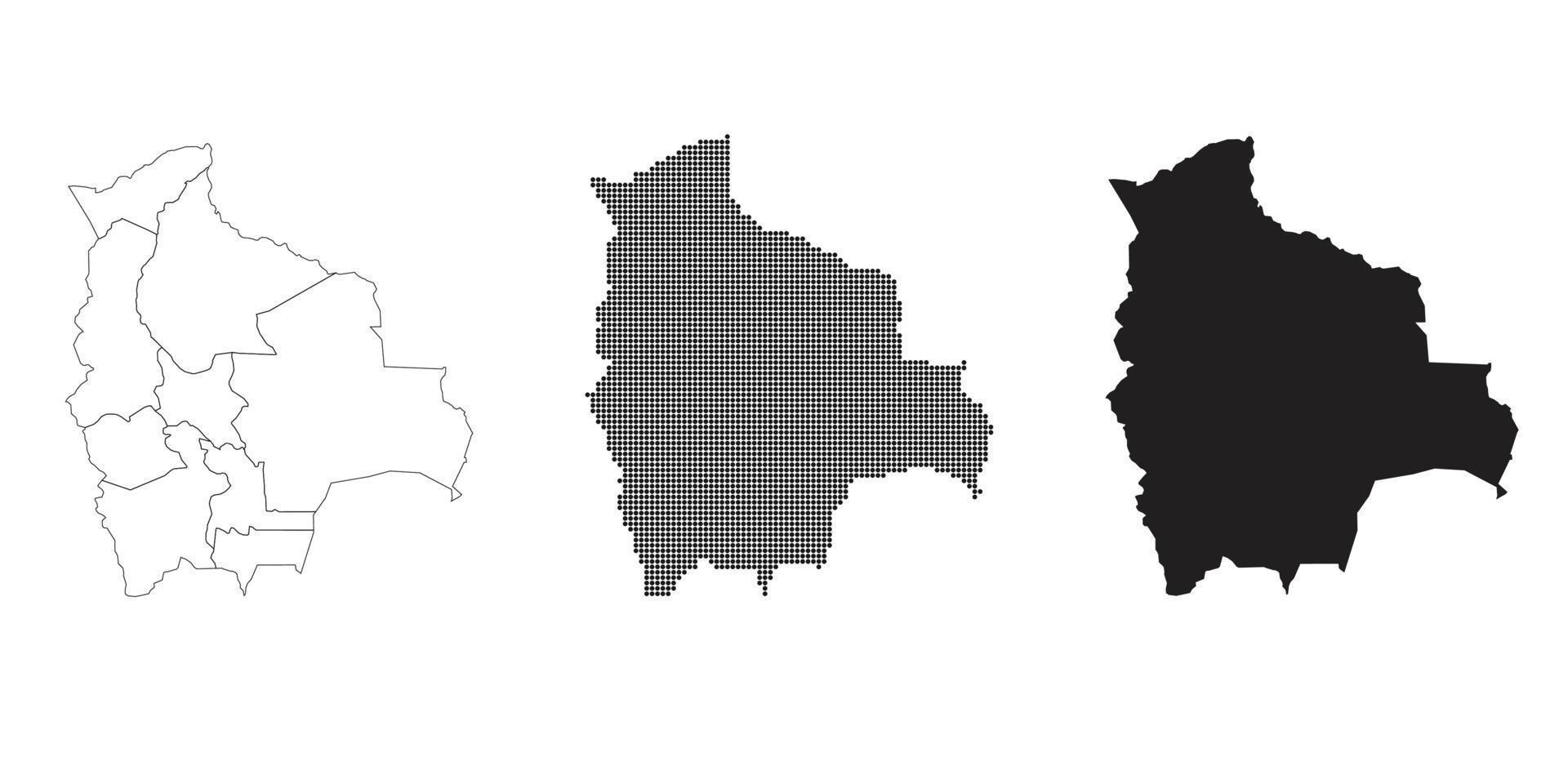 mapa boliviano aislado en un fondo blanco. vector