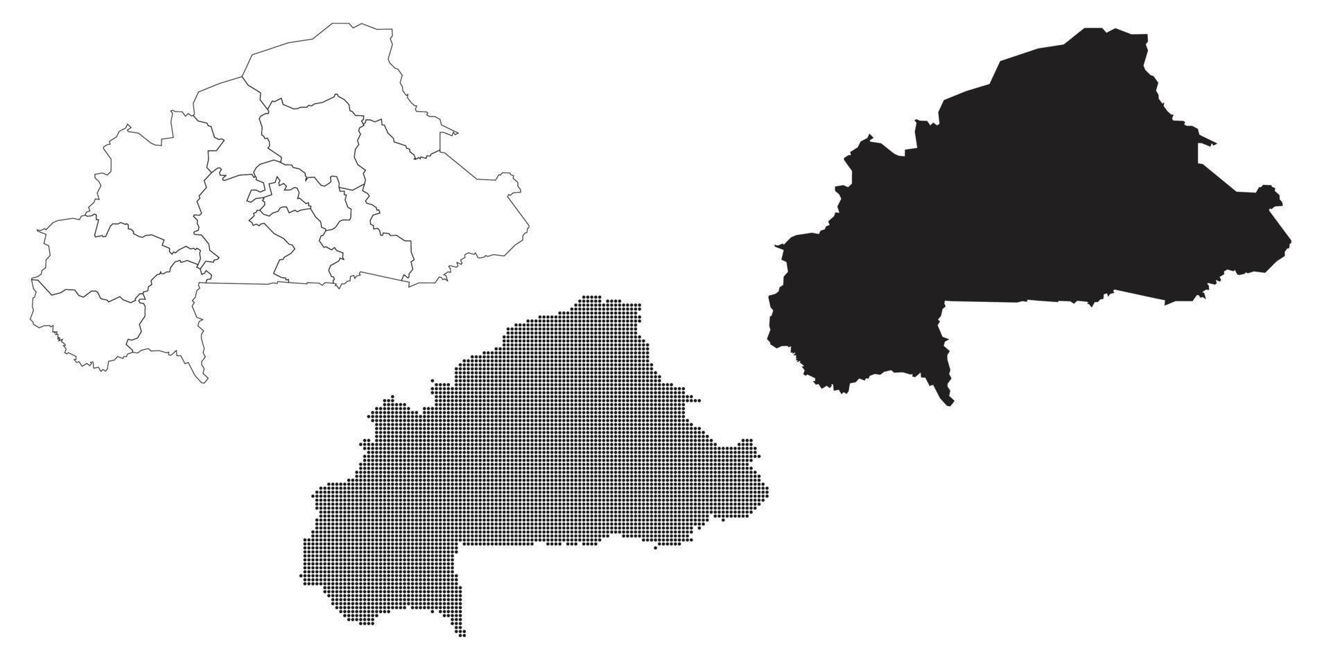 mapa de burkina faso aislado en un fondo blanco. vector