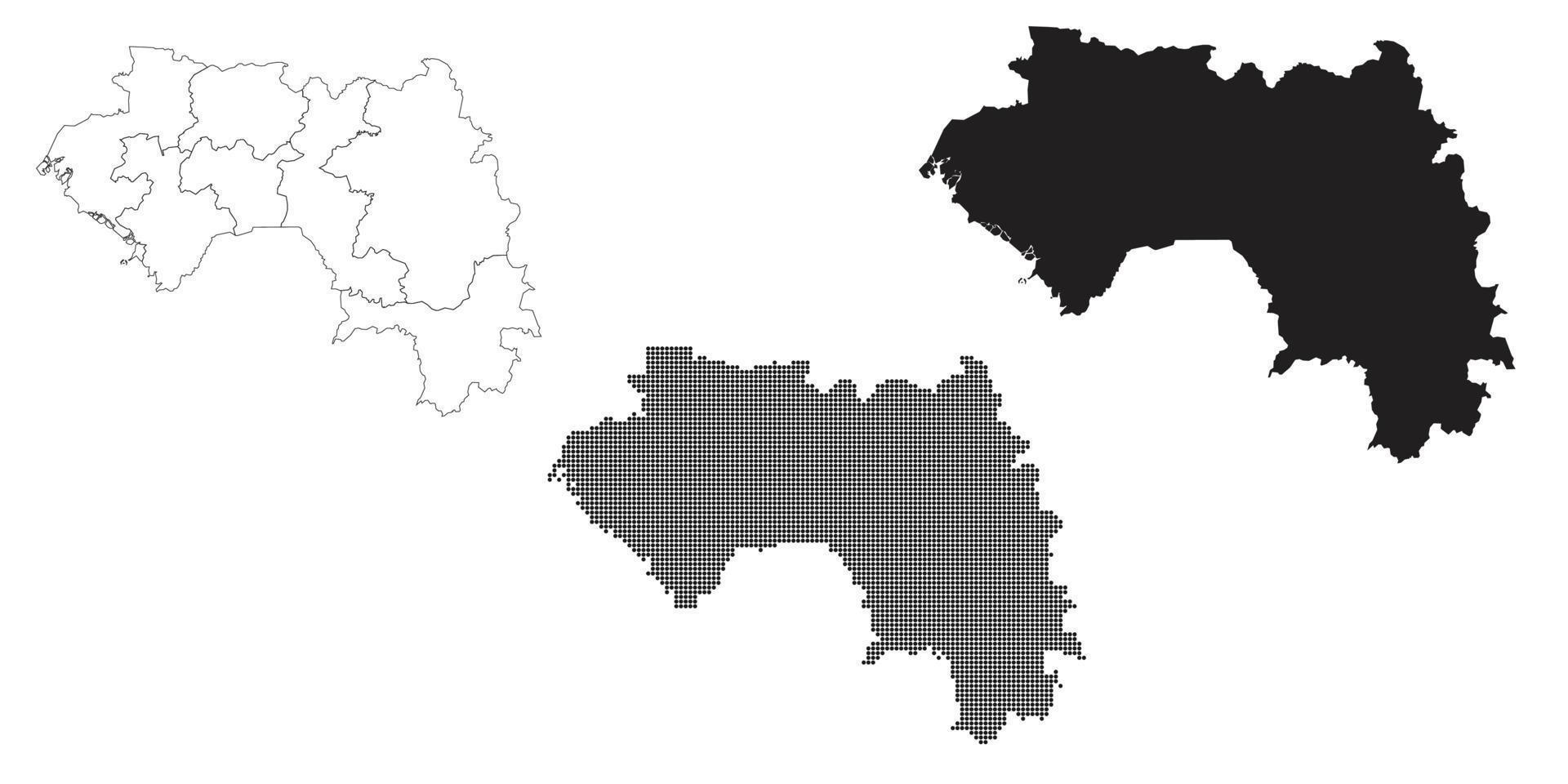 mapa de guinea aislado en un fondo blanco. vector