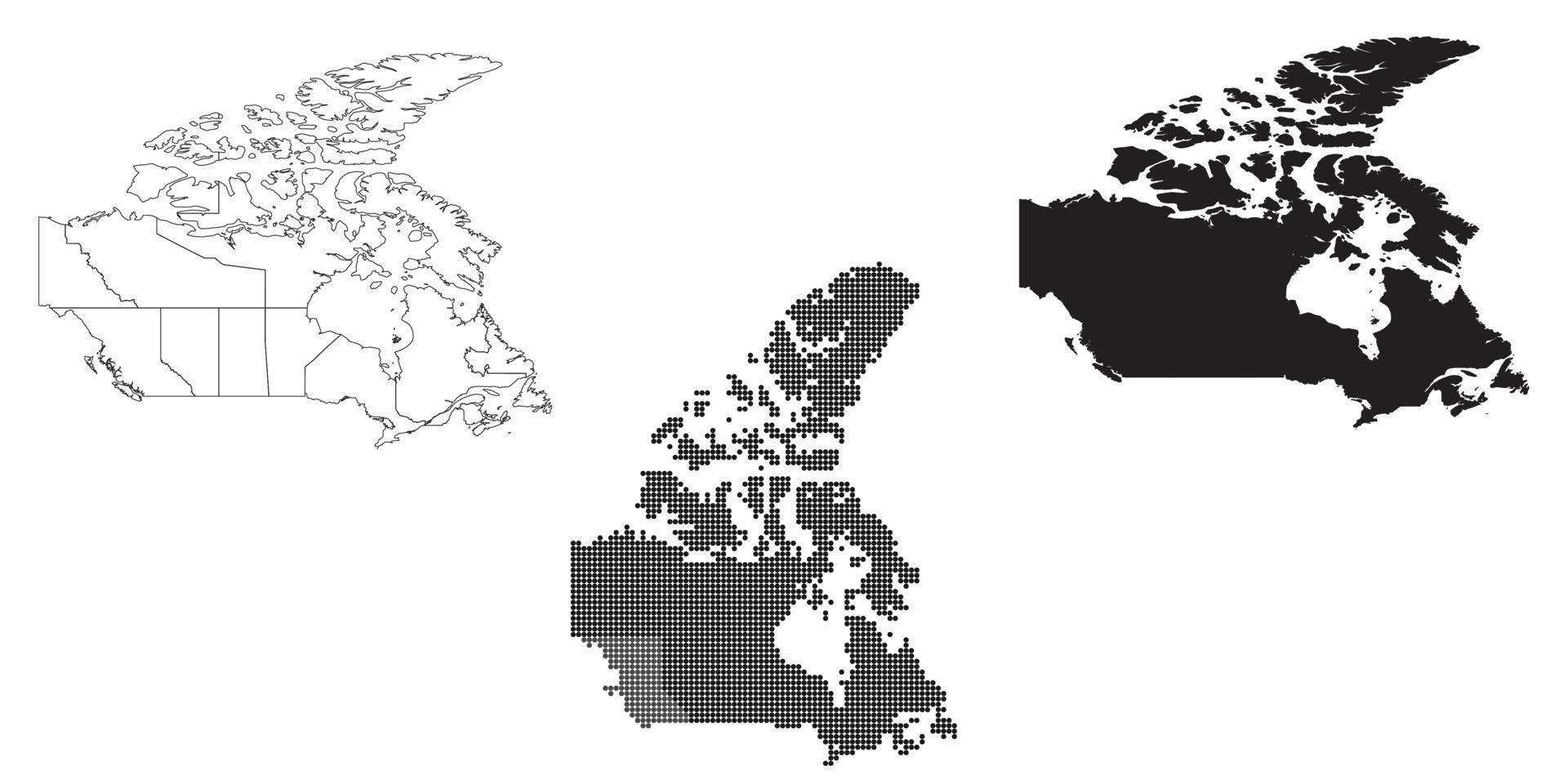 mapa de canadá aislado en un fondo blanco. vector