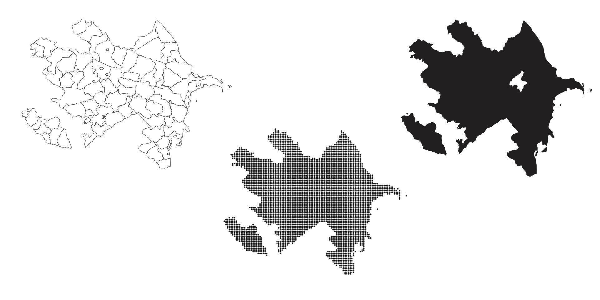 mapa de azerbaiyán aislado en un fondo blanco. vector