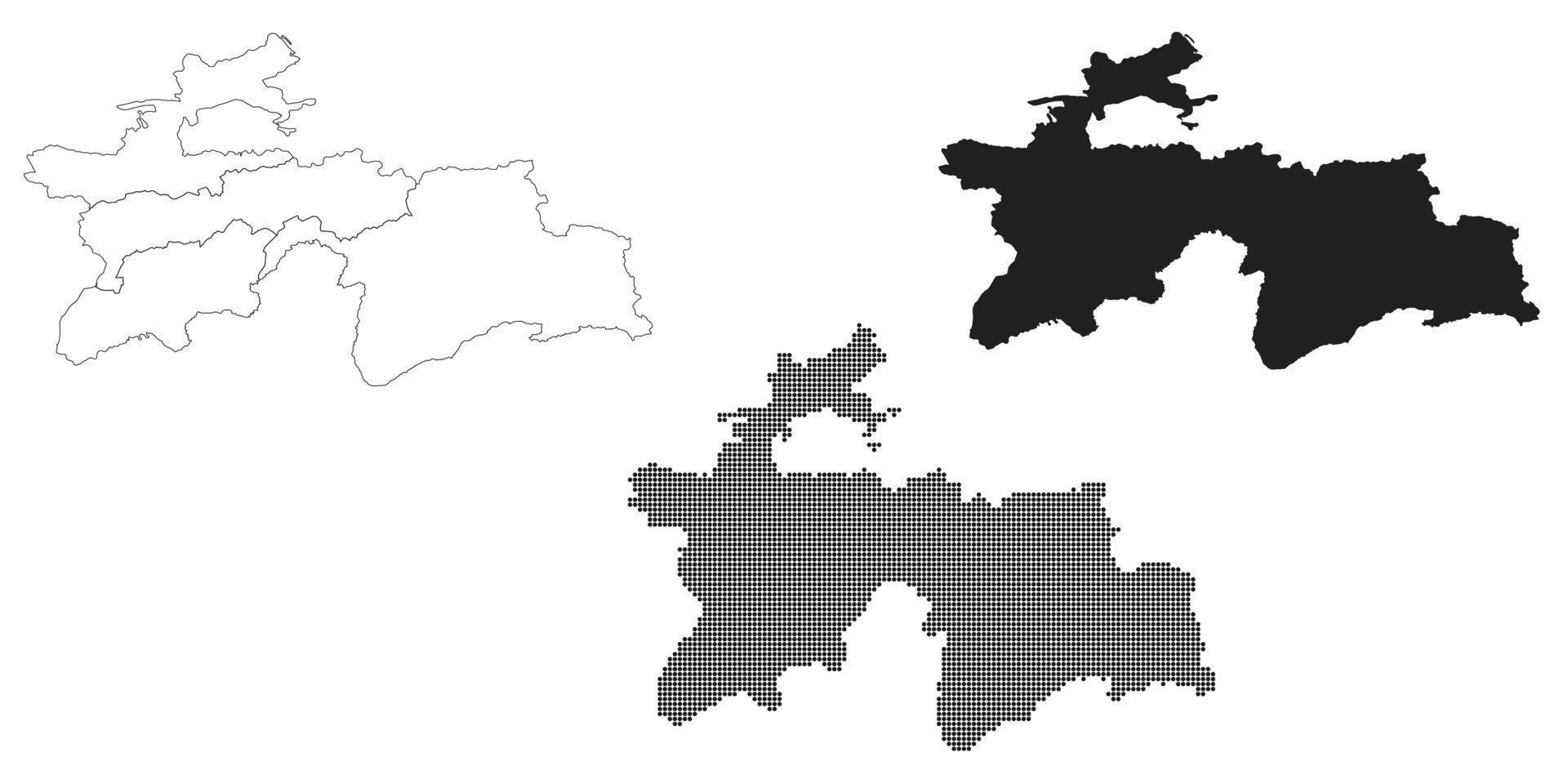 Tajikistan map isolated on a white background. vector