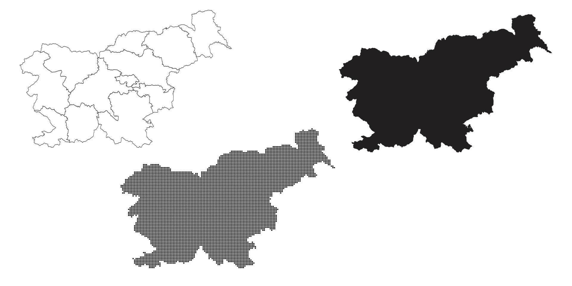 mapa de eslovenia aislado en un fondo blanco. vector